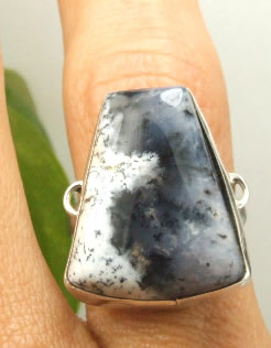SKU 7254 - a Dendrite opal rings Jewelry Design image