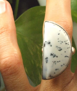 SKU 7255 - a Dendrite opal rings Jewelry Design image