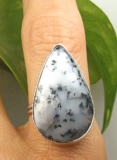 SKU 7256 - a Dendrite opal rings Jewelry Design image
