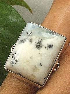 SKU 7258 - a Dendrite opal rings Jewelry Design image