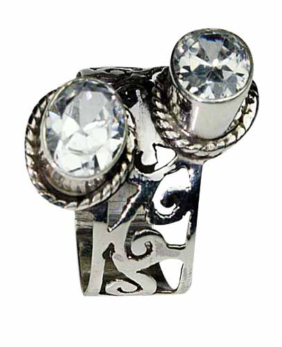 SKU 8166 - a White topaz rings Jewelry Design image