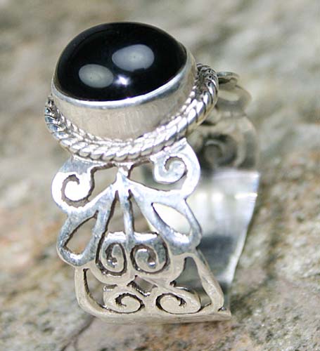 SKU 8309 - a Onyx rings Jewelry Design image