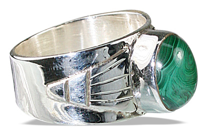SKU 8726 - a Malachite rings Jewelry Design image