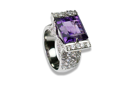 SKU 8960 - a Amethyst rings Jewelry Design image