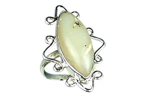 SKU 9117 - a Dendrite opal rings Jewelry Design image