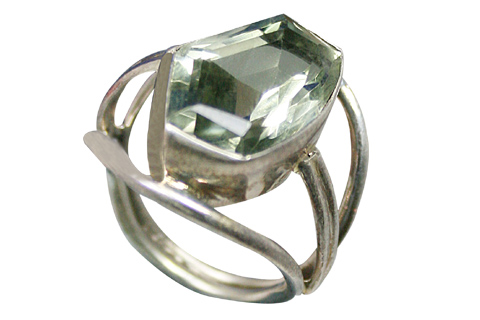 SKU 9174 - a Green Amethyst rings Jewelry Design image