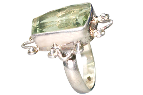 SKU 9179 - a Green Amethyst rings Jewelry Design image