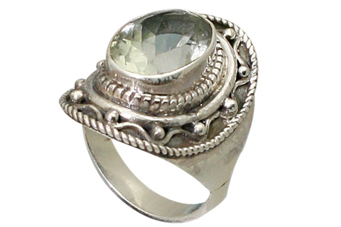 SKU 9193 - a Green amethyst rings Jewelry Design image