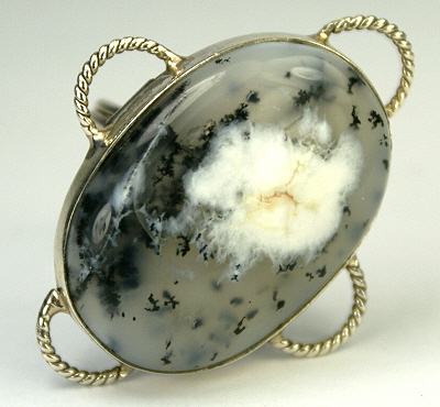 SKU 9383 - a Dendrite opal rings Jewelry Design image