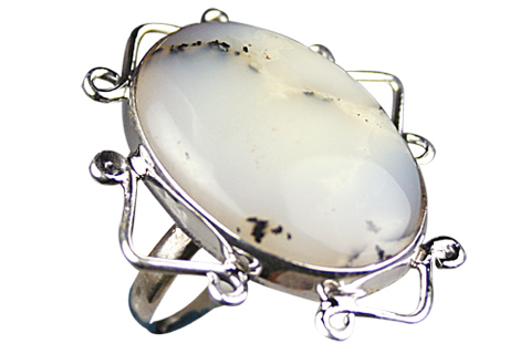 unique Dendrite opal Rings Jewelry