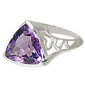 10032: Silver Setting purple amethyst  solitaire rings