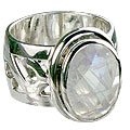 Design 10038: white moonstone estate rings