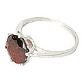 10043: Silver Setting red garnet  contemporary rings