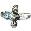 Design 10180: blue blue topaz contemporary, stack rings