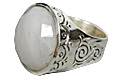 10227: Silver Setting White chalcedony  american-southwest rings