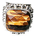 10246: Silver Setting Brown tiger eye  american-southwest rings