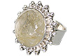 10250: Silver Setting Brown rotile rings