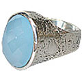 Design 10296: blue chalcedony rings