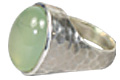 10343: Silver Setting Green prehnite  american-southwest rings