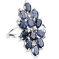 10351: Silver Setting blue iolite  engagement rings