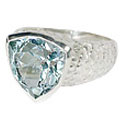 10357: Silver Setting blue blue topaz  mens rings
