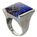10360: Silver Setting blue lapis lazuli mens rings