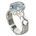 10366: Silver Setting blue blue topaz estate rings