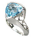 10367: Silver Setting blue blue topaz  engagement rings