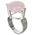 10369: Silver Setting Pink rose quartz rings