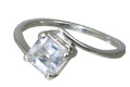 10441: Silver Setting Blue aquamarine  solitaire rings