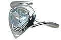 Design 10443: Blue aquamarine heart, solitaire rings