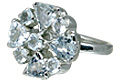 10444: Silver Setting blue aquamarine  flower rings