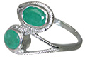 10445: Silver Setting Green emerald rings