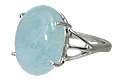 10449: Silver Setting blue aquamarine rings