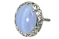 10450: Silver Setting Blue agate  estate rings