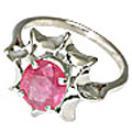 10459: Silver Setting pink ruby rings