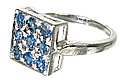 10467: Silver Setting Blue sapphire  engagement rings