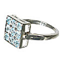 10468: Silver Setting blue blue topaz  estate rings