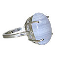 10470: Silver Setting Blue agate  contemporary rings