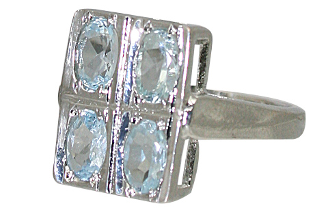 10472: Silver Setting Blue blue topaz  engagement rings