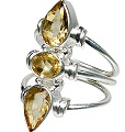 10619: Silver Setting Yellow citrine rings