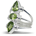 10622: Silver Setting green peridot rings