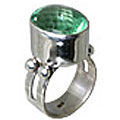 10726: Silver Setting Green fluorite rings
