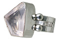 10734: Silver Setting pink rose quartz  contemporary rings
