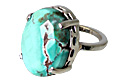 10736: green turquoise rings