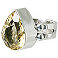 10738: Silver Setting Yellow citrine rings