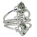 10760: Silver Setting Green green amethyst rings