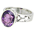 10798: Silver Setting Purple amethyst rings