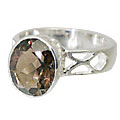 10799: Silver Setting brown smoky quartz rings