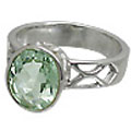 10800: Silver Setting Green green amethyst rings